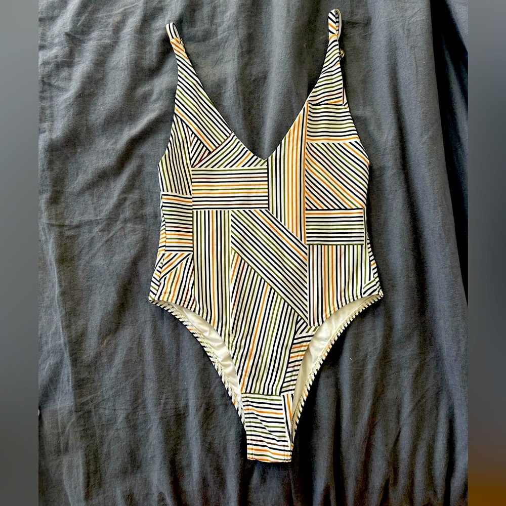 L*Space Striped One Piece Swimsuit